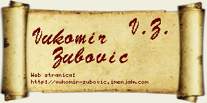 Vukomir Zubović vizit kartica